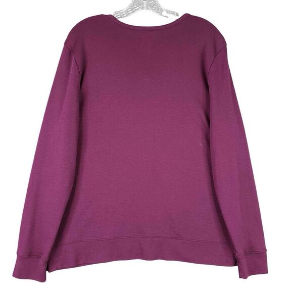 LL Bean Sweater Cardigan Womens Purple Knit Size XL Supima Cotton Button - Picture 3 of 6